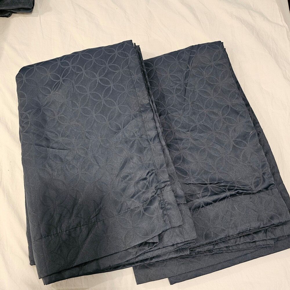 COPY - 34"x103" Fieldcrest Rod Pocket/Back Tab Dark Teal Blackout Curtains Drap…